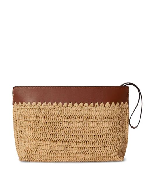 TOP ZIP PCH-POUCH-LARGE LAUREN RALPH LAUREN | 432P10519001NATURAL/LAUREN TAN